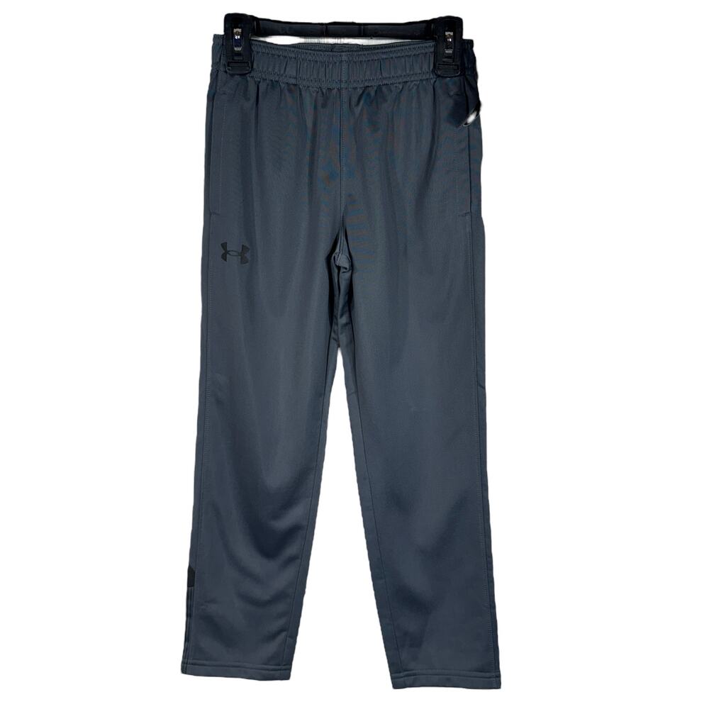 Under Armour Youth Boys SZ 7 Pants Pockets Pull-On Elastic Waist Shiny Gray New
